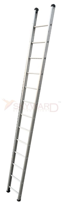 Model No. 1410 Aluminium Single Ladder Round Step for Home, Warehouse and Industrial Access Use, Professional Portable Ladder for Maintenance, Storage, Repair and Working Tasks